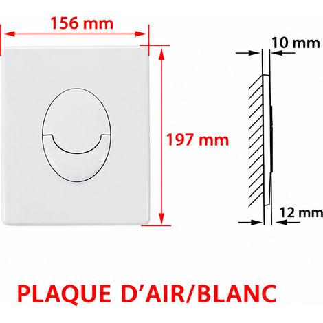 Plaque de Déclenchement SKATE AIR Double Touche WC Encastré blanc brut 38505SH0 1 × 1 × 1 cm 1 g – Livraison gratuite