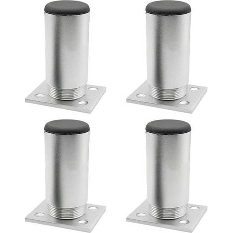 TAISHENGDA - Tischbeine aus Aluminiumlegierung, verstellbare Metallmöbelbeine für Arbeitsplatten, Frühstückstheken, Büros, Eckschränke (Silber, 4 Stück, Größe: 10 cm) (1/5)