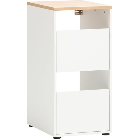 Wäscheschrank Hauswirtschaftsraum in weiß matt mit Eiche STOBY-80 (1/5)