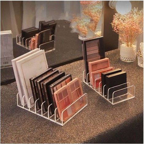 Boîte de rangement cosmétique de 2 pièces, boîte de rangement cosmétique de 2 tailles, support de maquillage acrylique avec (1/5)