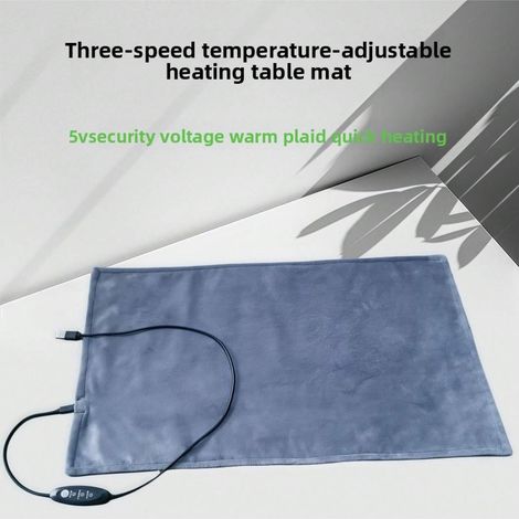 USB Heated Desk Blanket Nap Heating Pad Office Desk Warmer Plush Fabric Washable (1/5)