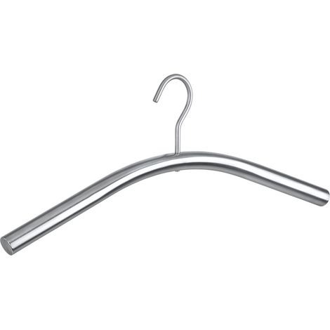 Porte-vêtements WENKO cintres inox 4 pièces argenté 45 cm robuste cintres en métal pour manteaux vestes chemises en acier inoxydable de qualité pour un rangement élégant et durable de vos vêtements (1/2)