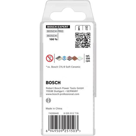 Broca bosch hex-9 hard ceramic diseño duradero sin refrigeración (1/5)