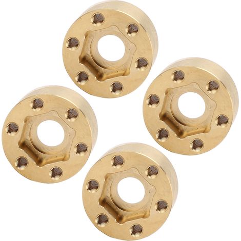 Lot de 4 adaptateurs hexagonaux de roue en laiton résistant à l'usure, pour moyeux de 1,9 et 2,2 pouces (12 mm / 0,5 pouce). (1/5)