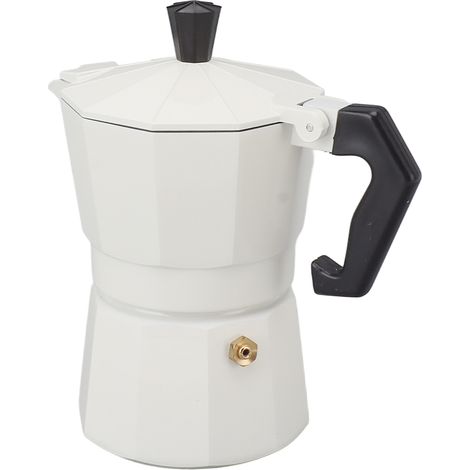Cafetière italienne Moka à poser sur la cuisinière, en alliage d'aluminium, blanc, 300 ml (1/5)
