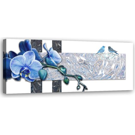 Tableau sur toile Orchidée bleue 90x30 (1/5)