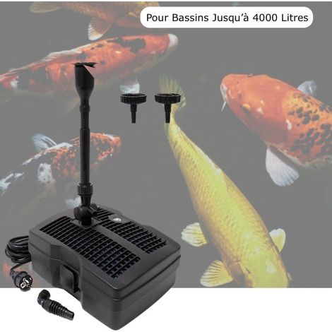 Pompe Filtre + Jets + UV Pour Bassin De Jardin Jusqu'à 4000 Litres