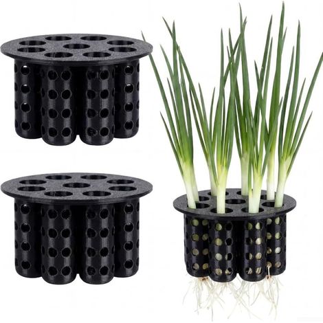 Pot de culture sans terre à 7 trous pour oignons verts, kit d'oignons, réutilisable, rebord fenêtre (1/5)