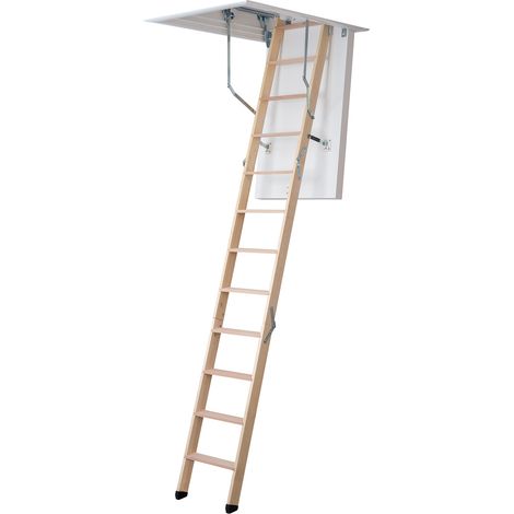 Dolle Bodentreppe clickFIX® 3-teilig bis 274cm Raumhöhe mit U-Wert 0,49 Deckenöffnung 130x60cm