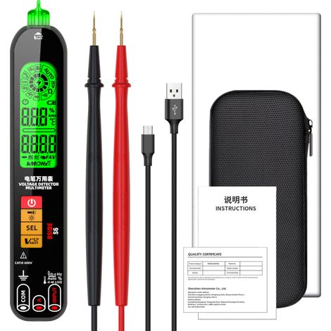 Multímetro profesional S6, mide voltaje, resistencia, frecuencia, capacitancia, pantalla retroiluminada, NCV