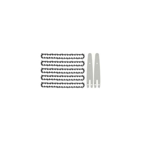 5 Pièces 6 Pouces Mini Chaîne de Tronçonneuse avec 2 Pièces de Rechange Pièces de Rechange Barre de Chaîne de Scie pour Mini Tronçonneuse Électrique Portable Sans