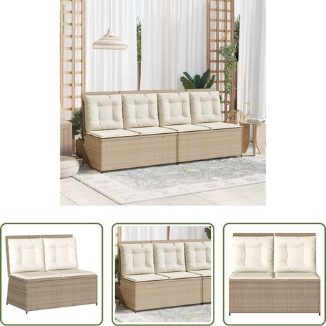 Banc extérieur - Banc de jardin Beige polyrotin (1/5)