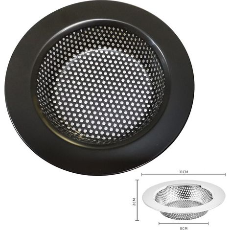 Passoire de cuisine, égouttoir d'évier en acier inoxydable, lavable en machine, noir, lot de 3 (1/3)