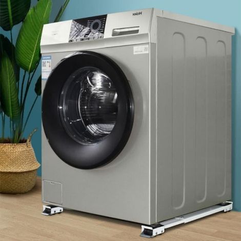 Socle Lave Linge avec 24 Roues, Réglable 45 cm-70cm, Réduction du Bruit Antichoc (1/4)