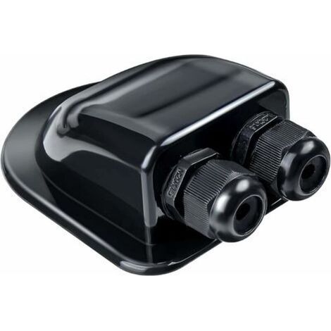 Passe-toit presse-étoupe solaire étanche 1 pièce noir, boîtier d'entrée de câble en ABS, fixation pour toit adapté pour camping-car, caravane et bateau (1/4)