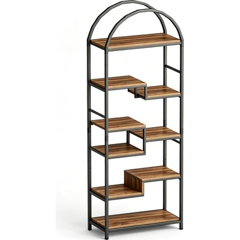 Bibliothèque compacte 60cm, Étagère Industrielle Métal Style Vintage (1/5)