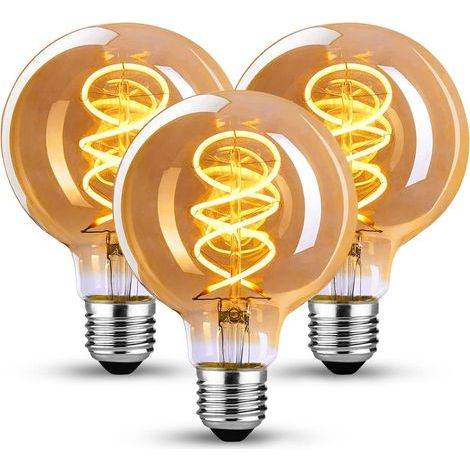 Edison Vintage Glühbirne E27, E27 LED Vintage Dimmbar 4W Retro LED Lampe Warmweiß 2200K Edison Birne E27 Vintage Ideal für Nostalgie und Retro Beleuchtung in der Home Café Bar - 3er Pack (G80 SLX) (1/5)
