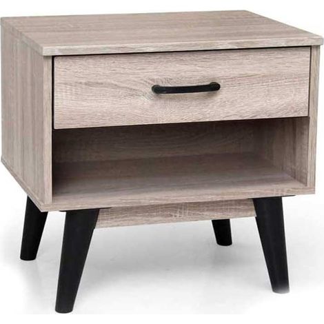 Comodino moderna in legno mdf mobile a 1 cassetti mobiletto cassettiera