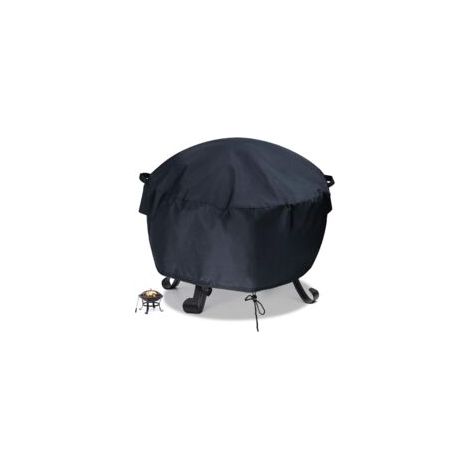 Sollbry Housse de protection pour brasero de jardin, terrasse, brasero en tissu Oxford 210D, imperméable et indéchirable, rond, noir, 85 x 40 cm (1/3)