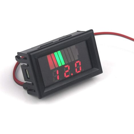 (Rouge)Jauge 12V 60V de Batterie de mètre de Tension de Moto de Marine de Moto de LED Digital de Digital