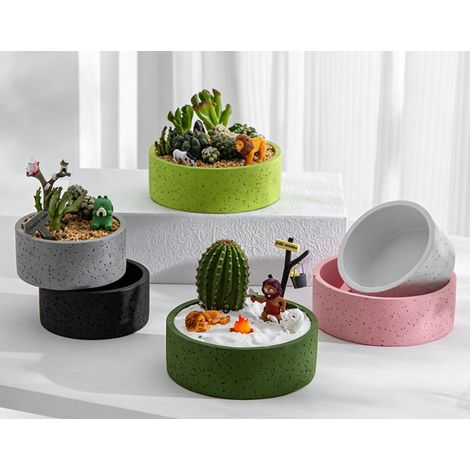 Pot décoratif en texture naturelle, dimensions 17×6 cm, style moderne durable, idéal pour ajouter une touche poétique à votre intérieur et jardin (1/4)