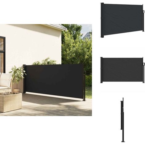 Seitenmarkise Ausziehbar Schwarz 117x300 cm - Seitenmarkise - Gartenschatten - Sonnenmarkise - Balkonmarkise - Terrassenmarkise (1/5)