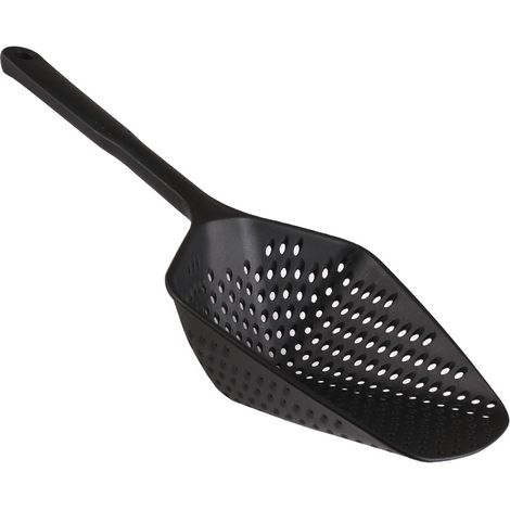 Passoire, écumoire, pelle à écumoire, plastique, nylon, noir, 34,5 x 12,5 x 6 cm