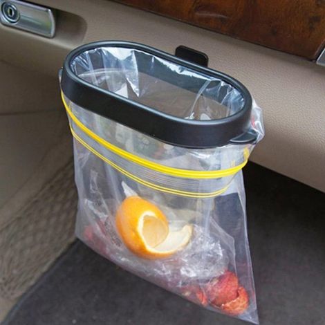 Auto Mülleimer Kleiner Mülleimer Abfallbehälter Auto Organizer Schwarz (1/5)