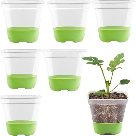 Pots de fleurs - pots d'intérieur - pots d'extérieur - lot de 6 - pots de fleurs - pots d'extérieur - pots d'intérieur - petits pots d'intérieur - pots d'intérieur - pots d'extérieur en plastique - po (1/4)