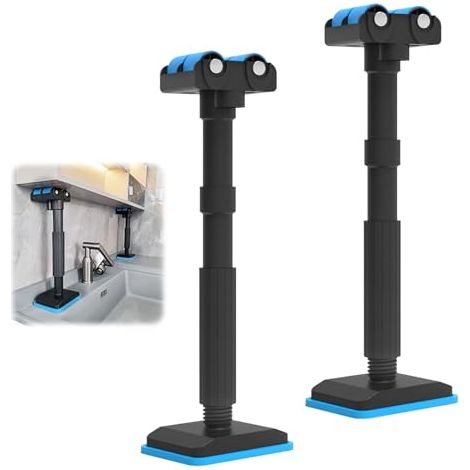 Supports de Cric D'armoire, 2 Pièces étai de Soutien Télescopique Outil de Levage Manuel d'économie de Main-d'uvre Régulateur de Hauteur pour Plafond Levage de Cloisons Sèches (1/5)