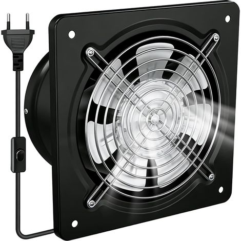 150 Mm Extracteur D'air Chaud, Ventilateur Extracteur D'air, Ventilateur Mural, 600 M³/H, Valve Anti-Retour, Issant, Silencieux, Et Efficace Pour Cuisine Salle De Bain Garage, Noir (1/5)