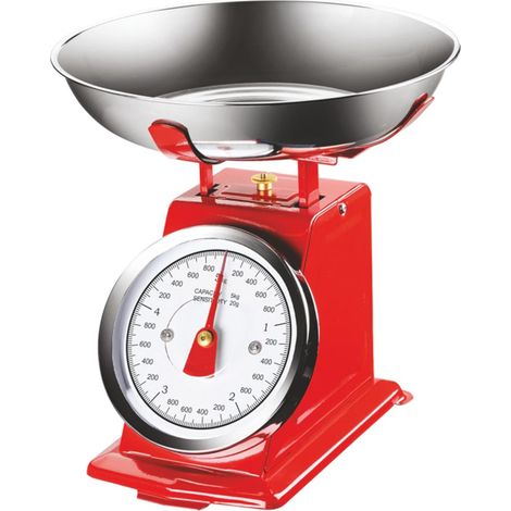 Bilancia Meccanica Analogica da Cucina in Metallo Atlas Vintage 5Kg Rosso (1/5)
