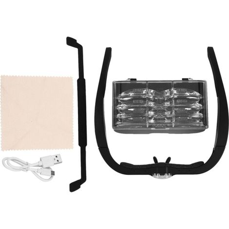 Loupe à lunettes rechargeable USB avec lumière LED pour la lecture, la réparation, l'horlogerie et les bijoutiers (1/4)