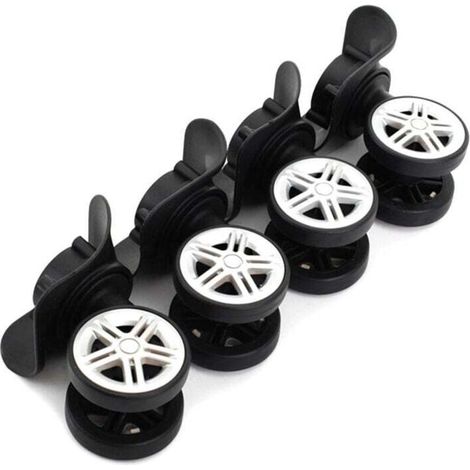 Basetbl – Lot de 4 roulettes pivotantes noires pour valises – Charge maximale élevée – Installation facile – Accessoire universel pour bagages (12 × 5,5 cm) (1/4)