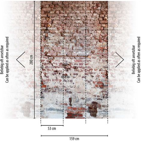 A.S. Creation Fototapete Livingwalls The Wall 383351 Ein Motiv pro Rolle 1.59 x 2.80 m Steinoptik Rot (1/3)