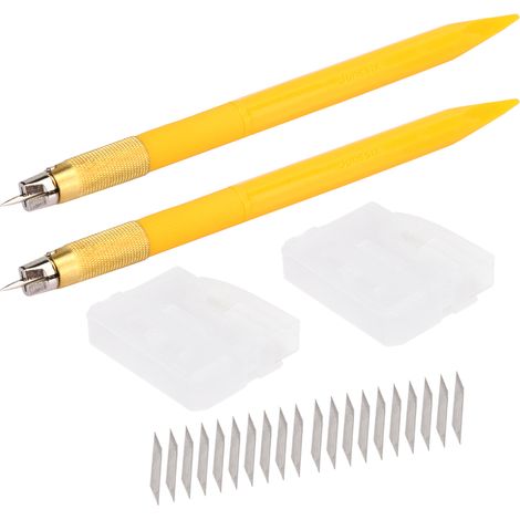 2Pcs Couteau à Graver Jaune, Outil de Découpe pour Timbres, Stylo à Graver Manuel, Accessoires DIY pour Autocollants (1/5)