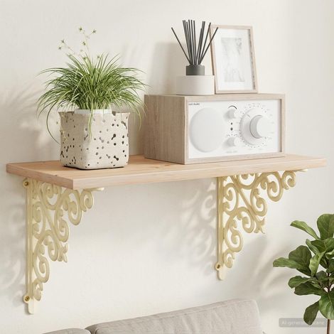 vidaXL Soportes para estanterías de pared 12 uds. Blanco antiguo (1/5)