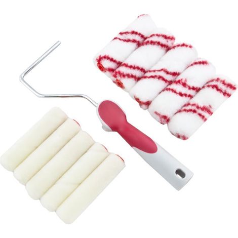 TrendLine Kleinrollerset Lack 11-teilig Lackroller 5xVelourswalzen 5xNylonwalzen
