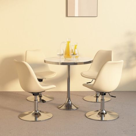 Esszimmerstühle 4 Stk. Drehbar Creme Stoff