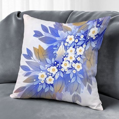 Housse de coussin plantes naturelles, décoration maison intérieure,50×50cm (1/5)