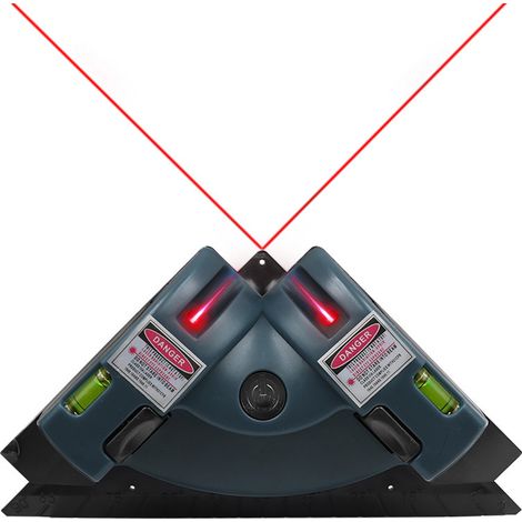 Lntyq Niveau laser à projection à angle droit, boîtier plastique intégré, niveau laser infrarouge à ligne horizontale et verticale, niveau de carrelage, mesureur d'angle laser, bleu(19010656mm)