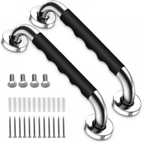 (2 Pack, 30 cm) Accessible Bathroom Non-Slip Stainless Steel Grab Bars (1/5)