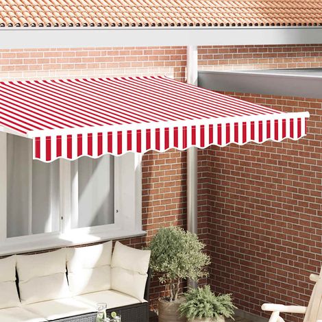 Lambrequin de Remplacement pour Store Extérieur Polyester Rouge et Blanc 230 x 20 cm - PANGIVO (1/5)
