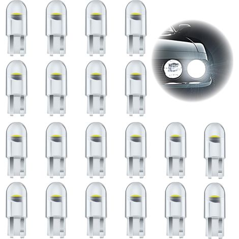 T10 501 LED Bulbs 20Packs W5W LED Side Light Bulb 6000K 12v Car Super Bright White 194 168 2825 Number Plate Wedge Lights Replacement 0.5w for Interior Dome Map Door Courtesy License (1/5)