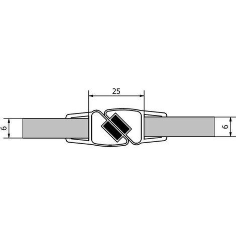Joint magnétique (2 pcs.) longueur 2000mm pour verre 6mm