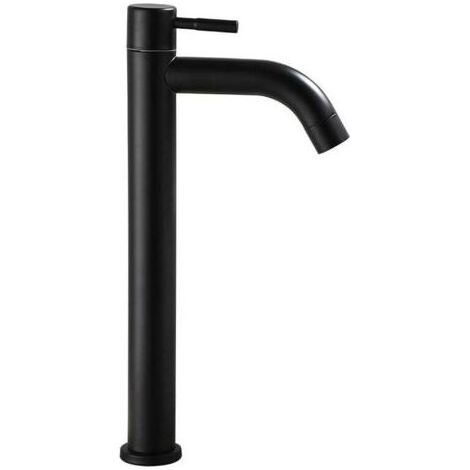 1 Robinet de salle de bain, Laiton épais, Revêtement noir, Résistant aux rayures, Eau froide uniquement (1/5)