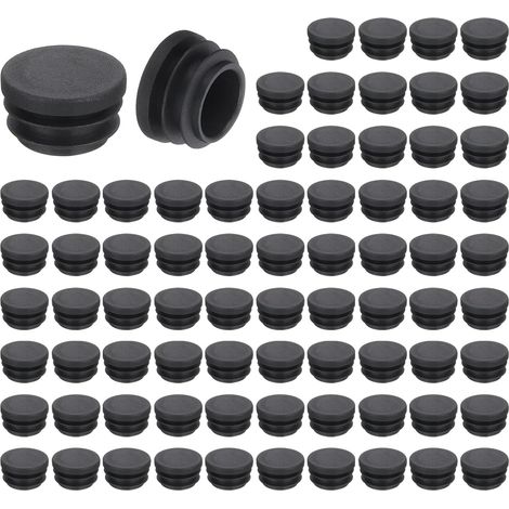 Runde Beinkappen – 76 Stück – Schwarzer PE-Kunststoff – Rutschfest – Für Stühle, Tische und Sofas – Durchmesser 22 mm (1/5)