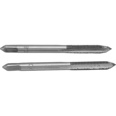 Jeu de 2 tarauds métriques M5x0,8, acier rapide HSS, 3 cannelures droites, outil de filetage pour vis, précision professionnelle (1/5)
