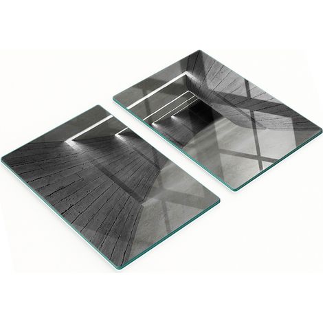 Küchenschneidebretter aus Glas mit dekorativen Grafiken, Betonoptik, 2 x 40 x 52 cm (1/5)