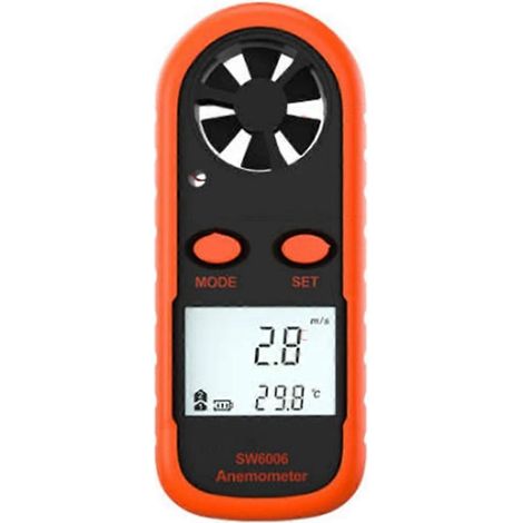 Anémomètre numérique portatif et léger, anémomètre à pales, capable de mesurer la vitesse du vent, la température et l'humidité. (1/5)